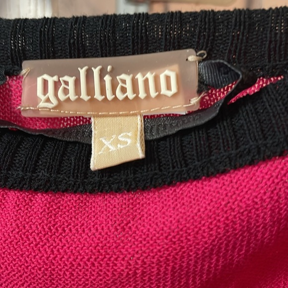 Galliano Vintage XS 2 piece pink/black knit set - Picture 2 of 6